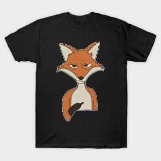 Grumpy Fox Holding Middle Finger T-Shirt